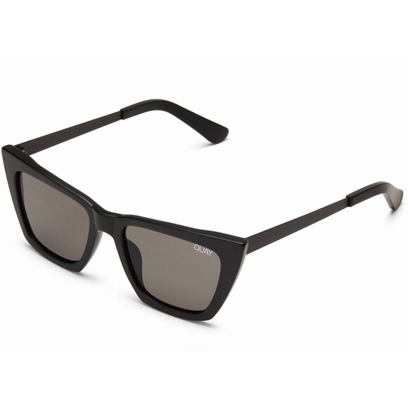 QUAY x Desi Perkins Ltd Ed “Don't @ Me” Cat-Eye Sunglasses (Black/Smoke) – NWOT - Picture 4 of 13